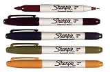 Sharpie Twin Tip Assorted 5 pack Burgundy Marigold Navy Olive Plum