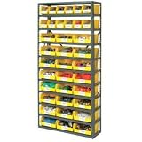 11 Shelf Open Steel Shelving With 36 Akro Bins 36X12X73