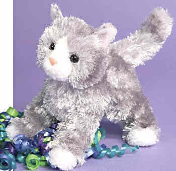4144CR7MM3L Stuffed Roscoe Silver Gray Cat