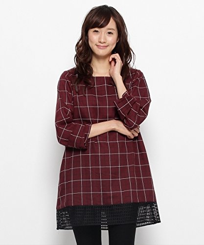 SHOO・LA・RUE(シューラルー)裾切り替えチェック柄チュニックブラウス
