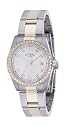 Rotary Lb02344 07 Ladies Two Tone Stone Set White Dial,Bracelet Watch