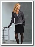 Elégante Veste courte en cuir gris bleu (724)