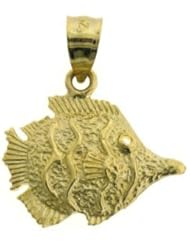 Dazzlers Solid 14 karats Gold Angelfish Charm Pendant available in three colors from jewelsberry (weights: 3.5 grams only)