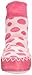 Mocc Ons Clever Little Moccasin Style Slipper Socks for Kids - Pink Spots, 12-18 Months