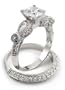 Sparkling Antiqued-Style Sterling Silver Engagement or Wedding Band Ring Set Boxed with a 7mm Brilliant Round 2.2ct White Clear CZ Cubic Zirconia(Sizes 6,7,8,9)