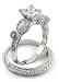 Sparkling Antiqued-Style Sterling Silver Engagement or Wedding Band Ring Set Boxed with a 7mm Brilliant Round 2.2ct White Clear CZ Cubic Zirconia (Size 6,7,8,9)