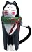 Sakura Xmas Cats Black and White Cat Covered Latte Mug