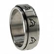 316L Stainless Steel Spinner Ring with Dolphins, Width: 8mm, Sizes: 9.0-14.0