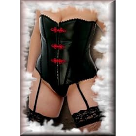 Sexy y2Diva Leather Corset With Frogs includes G-String in Queen Plus Size 1X, 2X or 3X