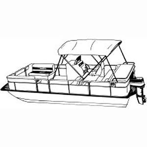 Carver 4 Bow Square Tube Bimini Top 8 Foot With Matching Zippered Storage Boot Sunbrella Acrylic by