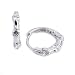 Sterling Silver Huggie Hoop Earrings with Clear CZ - Size: 3mm x 15mm