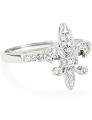 KC designs "Trinkets" Diamond 14k White Gold Fleur-de-Lis Ring
