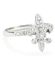 KC designs "Trinkets" Diamond 14k White Gold Fleur-de-Lis Ring