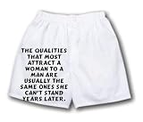 White Boxer Short with The qualities that most attract a woman to a man are usually the same ones she can t stand years later. 4144W9WTpuL. SL160 White Boxer Short with The qualities that most attract a woman to a man are usually the same ones she can t stand years later.