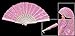 uxcell® Sequins Decor Flower Ribs Folding Hand Fan Pink White
