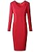 Doublju Womens Longsleeve Strech Slim Fit Cut Out shoulder Midi Dress