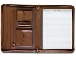 Chocolate Leather Enhanced Zip-Around Portfolio