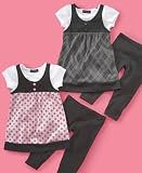 Ferocious Chik Little Girl Argyle Ruffle Jumper and Leggings Set