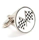 Checkered flag Themed Executive Cufflinks w/Jewelry Box