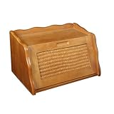 Mountain Woods Rattan Honey Oak Bread Box