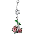 Red Rose Gun Belly Ring