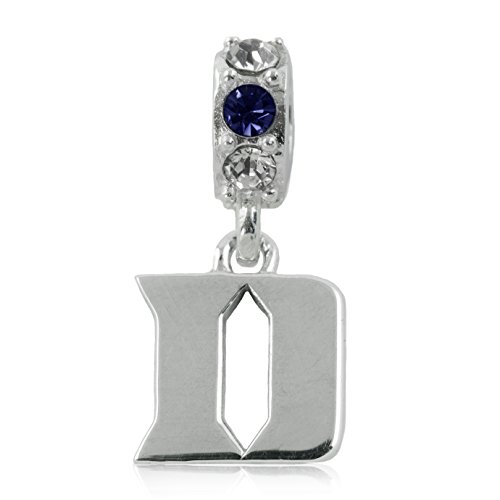NCAA Duke Blue Devils Sterling Silver Charm Bead, Duke Jewelry