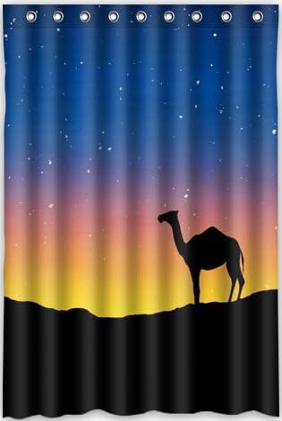 48"x72" Inches Camel Shower Curtain New Waterproof Polyester Fabric Bath Curtain ( Shower Rings Included )