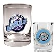 Utah Jazz Rocks Glass & Square Shot Glass Set - Primary Logo NBA Basketball