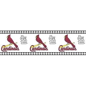 Blue Mountain Wallcoverings 594685 St. Louis Cardinals MLB Prepasted Wall Border
