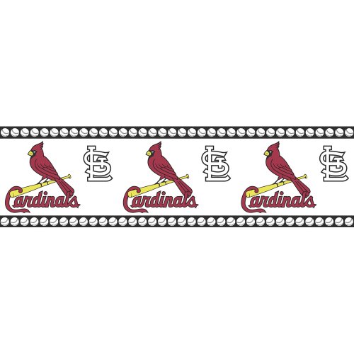 Blue Mountain Wallcoverings 594685 St. Louis Cardinals MLB Prepasted Wall Border