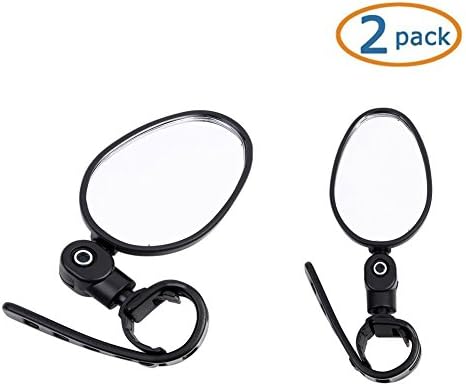 MAIKE MALL 2 Pcs Adjustable Universal Handlebar Safety Rearview Mirror 360 degree Rotate Bike MTB Bicycle Cycling Black