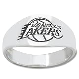Sterling Silver Los Angeles Lakers Logo Enamel Ring NEW