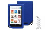 Barnes & Noble NOOK COLOR eBook Reader Tablet Silicone Skin Case Gel Cover- Blue + Fishbond keychain