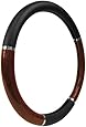 Custom Accessories 35710 Black Steering Wheel Cover with Woodgrain Design and Chrome Trim