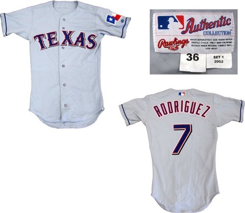 Ivan Rodriguez 2002 Game Used Texas Rangers Jerseys