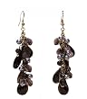 Earrings - E35 - Glass & Pearl Cluster - Black