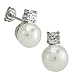 Bella Donna Damen Perlenohrstecker 925/000 Silber 2 S��wasser-Zuchtperlen wei� 8,0-8,5 mm 2 Zirkonia 635494