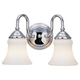 Sea Gull Lighting 40021-05 Darien Two-Light Vanity, Chrome Finish with Etched Opal Glass