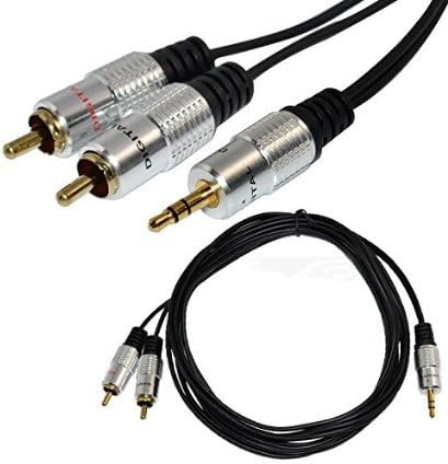 EIOU 3.0M PURE 3.5mm Stereo Audio Jack to 2 RCA Twin Phono Plug 24K Gold Cable Lead OFC