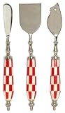 Decorative Cheese Set of Three With Inlaid Bone Handle