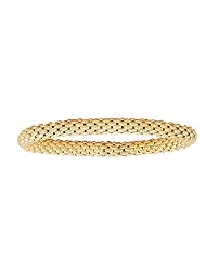 Gold-color Sterling Silver Stretch Anti-Tarnish Mesh Bracelet AWSS-75-005