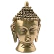 Head Buddha Statue Sculpture Metal Brass Hinduism Buddhism Religion, 4 Inches 1.3 Lbs