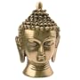 Head Buddha Statue Sculpture Metal Brass Hinduism Buddhism Religion, 4 Inches 1.3 Lbs