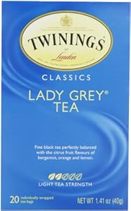 Twinings Lady Grey Tea, Tea Bags, 20-Count Boxes 1.41 ozs., (Pack of 6)