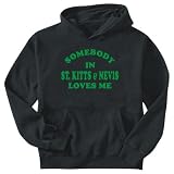Sweatshirt Black  Somebody In St. Kitts & Nevis Loves Me  Country