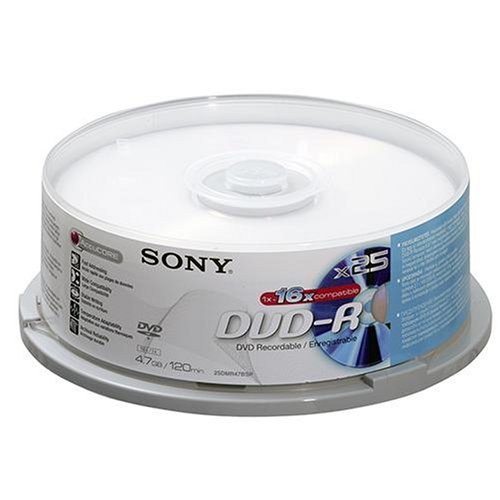 Childrens Toyshop  Electronics : Sony DMR 47 - 25 x DVD-R 4.7 GB 8x - cakebox - storage media