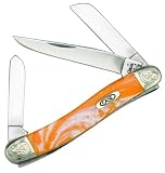 Case Cutlery 9318TN/E Engraved Tennessee Medium Stockman Corelon Pocket Knife with Stainless Steel Blades, Orange/White