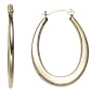 14k Yellow Gold Small Flat Oval Hoop Earrings