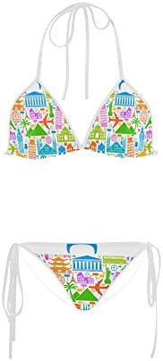 TBeautty Custom Women World Famous International Landmarks Sexy Two Piece Bathing Suit Bikini Swimsuit