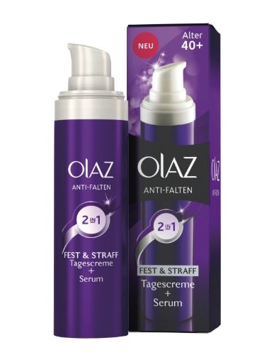 Olaz Anti-Falten Aktiv Pflege Tagescreme + Serum 2 in 1 Pumpe, 30 ml